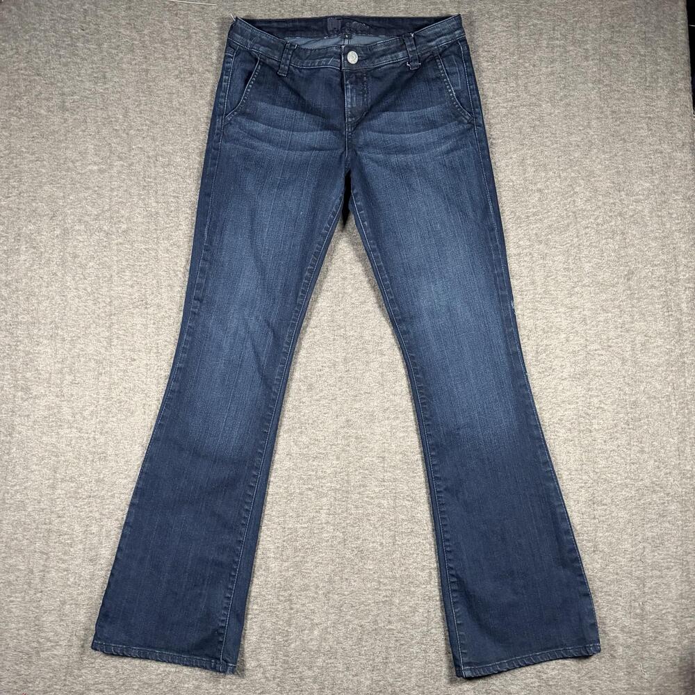 KUT From The Kloth Womens 6 Dark Wash Stretch Flare Bootcut Jeans Whiskered Y2K